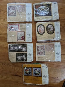 Lot Of 7 Vintage 1980's The Creative Circle Needlepoint Cross Stitch Kits NOS - Picture 1 of 18