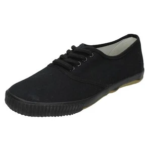 Zapatos de salón unisex B178 de lona con cordones precio de venta £3,99 - Imagen 1 de 9