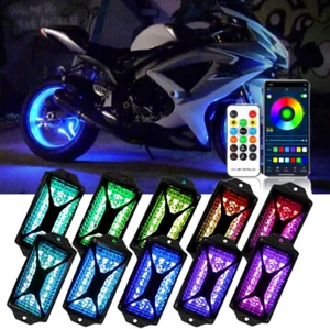 10 Pod RGB LED Rock Lights Underglow Light For Suzuki GSXR600 GSXR750 GSXR1000 - Picture 1 of 16