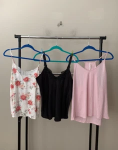NWT! Lot of 3 Flora Nikrooz Sz L Satin Lace Trim & Knit Cami Camisole Top Bundle - Picture 1 of 12