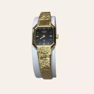 Orologio Citizen Donna Al Quarzo Tono Oro con Catena di Sicurezza NUOVO Batteria; Movimento Giappone - Foto 1 di 9