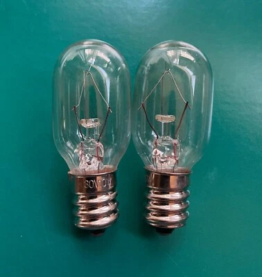 Qty 2 E12 Screw-In Socket 30V 10W Lamp Light Bulb ~ Clear White Approx. 1.875" - Image 1 of 3