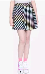 Hot Topic Pastel Checkered Skater Skirt Goth Punk Retro Xs - Picture 1 of 6