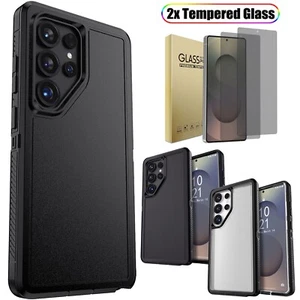 For Samsung S25/+/S25 Ultra 5G Rugged Phone Case Cover / Privacy Tempered Glass - Picture 1 of 38