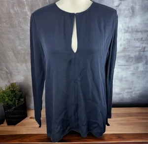 Theory Medium Silk Georgette Slit Front High Low Split Tunic Top Blouse - Picture 1 of 21