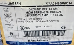 New open box JAB58H Ground Rod Clamps 5/8 ( pack of 50) - Picture 1 of 3