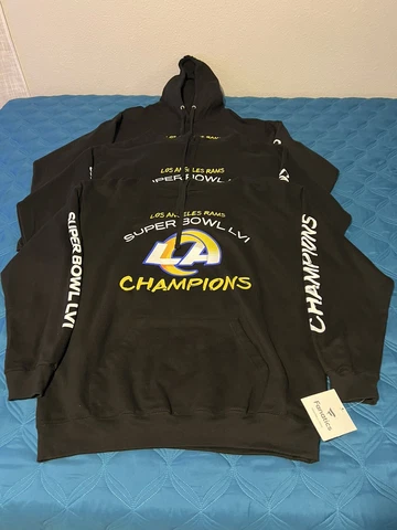 Los Angeles Rams fanatics/JH Design SBLVI Champions Hoodie XL Mens Brand New Cover