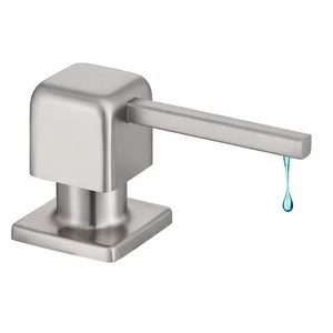 Soap Dispenser For Kitchen Sink Kitchen Soap Dispenser Brushed Nickel Square Bui - Picture 1 of 8