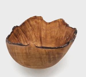 Artist Signed Hand Carved Wood Madrone Root Bowl Wooden - Picture 1 of 9