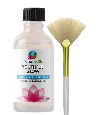 40% Pure LACTIC ACID Skin Chemical Peel Kit and Free Fan Brush Dark Spot Reducer - Image 1 of 2