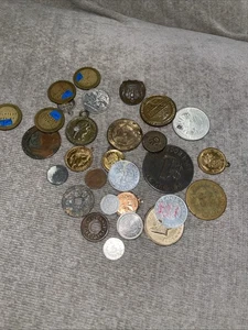 LOT OF MIXED TOKENS, MEDALS Coins - Picture 1 of 11