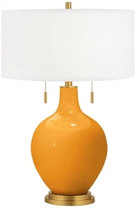 Color Plus Toby Brass 28" Carnival Orange Table Lamp - Picture 1 of 4