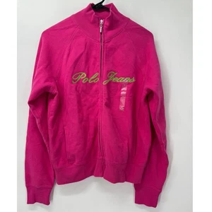 Vintage Polo Jeans Co. Ralph Lauren Women's Full Zip Jacket Embroidered Pink L - Picture 1 of 6