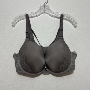 Torrid Curve Gray Underwire Push Up Lace Plunge Bra Womens Size 44C - Picture 1 of 7
