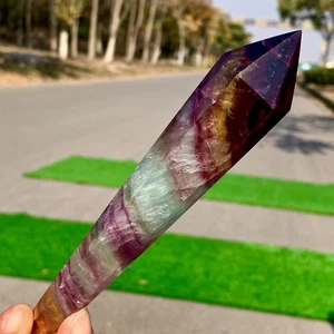 160G Natural beautiful fluorite Quartz single point Crystal Mineral Healing - Picture 1 of 24