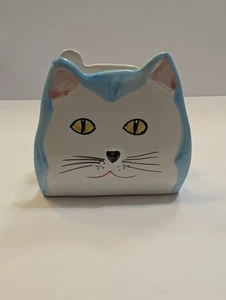 Pier 1 Imports Ceramic Bill Napkin Holder Table Decor Cat Lover Italy Signed - Picture 1 of 10