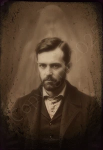 Gruseliges Gespenster Foto seltsamer Mann alter Geist Fotografie Doppelbelichtungsdruck - Bild 1 von 1