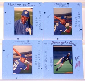 1995-96 MLB Toronto Blue Jays Domingo Cedeno 4 fotos diapositivas negativas por J. Wallin - Imagen 1 de 1