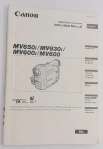 Manual de instrucciones original para CANON MV650i 630i 600i 600 mini cámara DV - Imagen 1 de 2