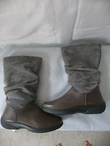 HOTTER MYSTERY DONKEY BROWN/GREY LEATHER&SUEDE MID CALF BOOTS  UK 3 STD BNWT - Picture 1 of 5