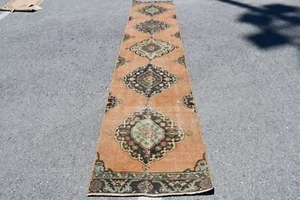 Antique Rug, Hallway Rug, Home Decor  Rug, Vintage Rug, 2.4x11.9 ft Runner Rugs - Picture 1 of 6
