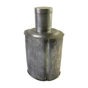 Antique Chinese Pewter Tea Caddy Etched Vintage - Picture 1 of 12