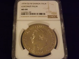 1974  CU -NI SAMOA TALA COCONUT PALM        NGC MS 66 - Picture 1 of 2