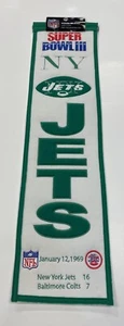 New York Jets NFL Super Bowl III Winning Streak Embroidered Heritage Banner!!! - Picture 1 of 6