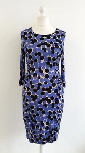 Phase Eight Kleid 14 blau schwarz gepunktet gepunktet Stretch figurbetont Party - Bild 1 von 8