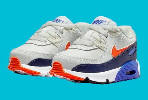NIKE Air Max 90 Leather TD Shoes Sneaker CD6868-120 White Toddler Size 10C Cover