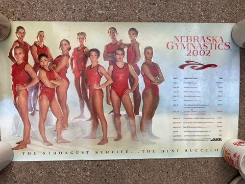 Nebraska Cornhuskers Womens Gymnastics 2002 Schedule Poster Cover