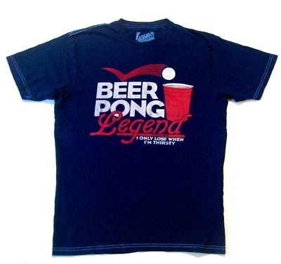 Beer Pong Legend T-Shirt, Men's Size Medium, Local Celebrity THIRSTY USA Brand - Image 1 of 4