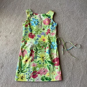 TALBOTS KIDS GIRLS 7 SLEEVELESS DRESS, FLORAL, SUNDRESS OR PARTY DRESS, SASH - Picture 1 of 4