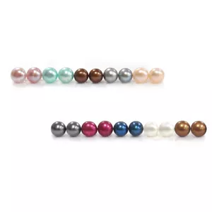 10 Paar kultivierte Süßwasserknopfperle 5,5-6 mm 925 Silber Ohrstecker Set - Bild 1 von 9