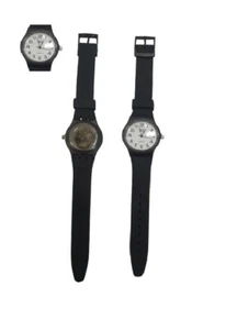 1 orologio nero cassa bianca 3,5cm detenuto carcere prigione trasparente dietro - Foto 1 di 2