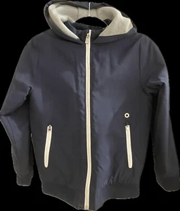 Jacadi Windroof & Water-Repellent Zip Up Hooded Jacket Navy Boy Size 10 - Picture 1 of 4