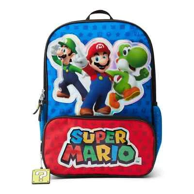 Mochila Super Mario Brothers Yoshi Luigi 17", Azul y Rojo / Nintendo Gamer Foto 1 de 4