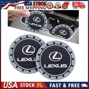 2 pk Cup Mat Car Drink Holder Insert Silicone Coaster Set for Lex_us Style 1 - Picture 1 of 8