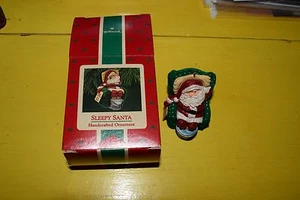 VINTAGE PUNZE SLEEPY SANTA ORNAMENT - 1987 - Bild 1 von 1