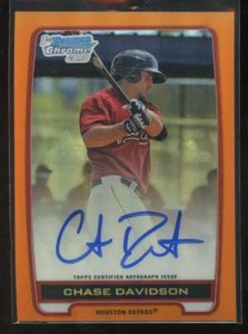 Chase Davidson Auto Rookie /25 Orange Refractor 2012 Bowman Chrome Prospect RC