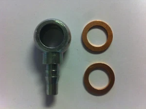 (12X6) Banjo with Copper Washers, Hole 12mm -  For Line 6mm ID (1/4") - Foto 1 di 1