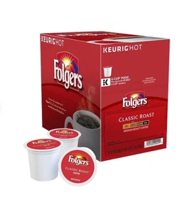 Café tostado clásico Folgers tostado medio caja de tazas K 24 quilates súper fresco! - Imagen 1 de 2
