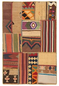 Kelim Patchwork Handgewebter Perserteppich 130x85 cm-Orient,kilim,Carpet,Rug - Bild 1 von 8