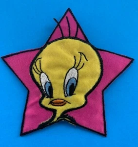 Warner Bros. TWEETY BIRD in Pink Star Embroidered PATCH 3 inch - Picture 1 of 1