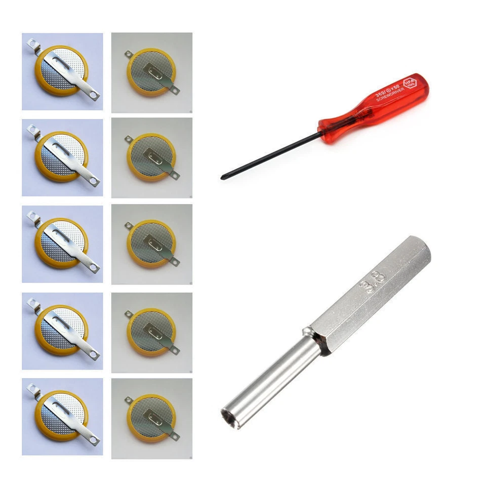 X5 CR1616 + X5 CR2025 Save Game Batteries 3.8mm Security Bit Tri-Wing Pokemon