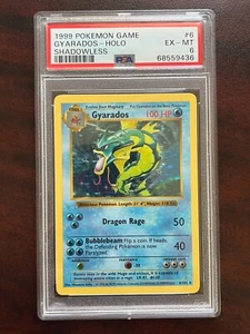 PSA 6 SHADOWLESS Gyarados #6 Holo Rare Base Set Pokemon Game 1999 - Picture 1 of 2