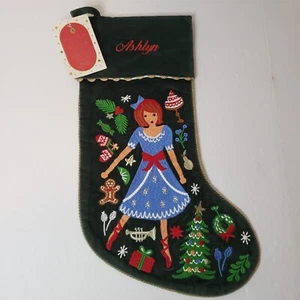 Pottery Barn Kinder bestickter Weihnachtsstrumpf Clara Nussknacker Monogramm - Bild 1 von 15