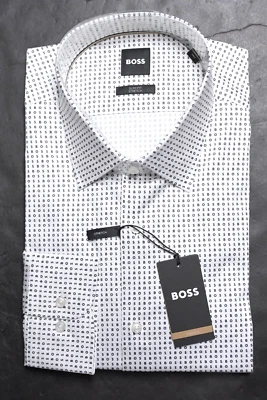 Camicia Da Uomo Slim Fit In Cotone Stretch Hugo Boss Made In Italy 43 17 - Immagine 1 di 4