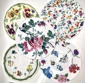 England China Scaucer Plate Viola Heritage Fruit Rose Hairloom Crown Trent 5pcs - Picture 1 of 2
