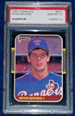 1987 Кевин Браун дебютант No627 Donruss PSA 10 Texas Rangers - Изображение 1 из 3